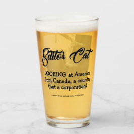 Copo De Pint Editor Cat by RoseWrite Glass Cup