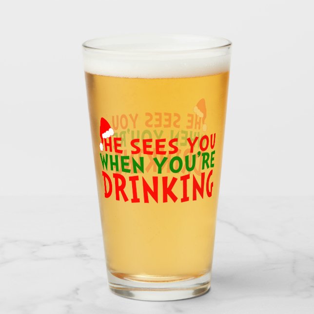 Copo De Pint Ele te vê quando você é bebendo (Traseira (Preenchido))