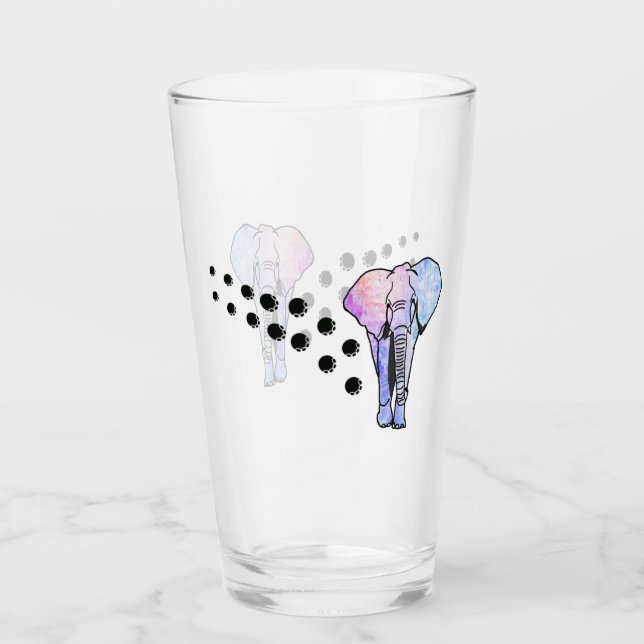 Copo De Pint Elefante Psicodélico E Vidro De Pegadas (Frente)