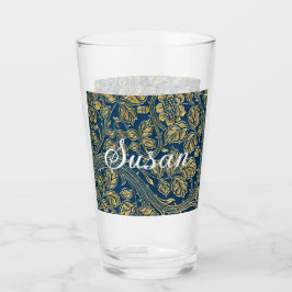 Copo De Pint Elegância Azul Dourada