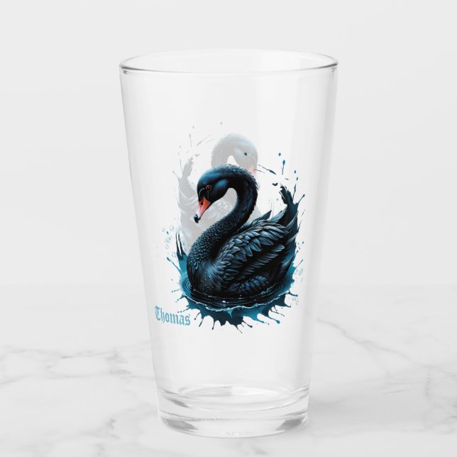Copo De Pint Elegância em movimento, o cisne negro, (Frente)