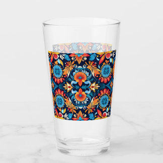 Copo De Pint Elegância Floral Boho Colorida: Mandala Vibrante