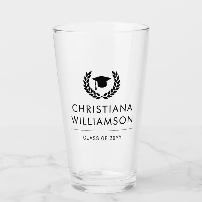 Copo De Pint Elegante de Formandos Personalizado (Frente)