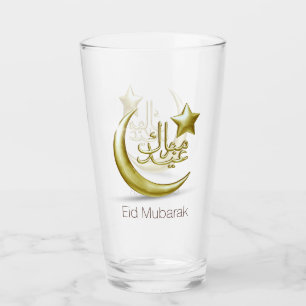 Copo De Pint Elegante Eid Mubarak Dourada Moon Star
