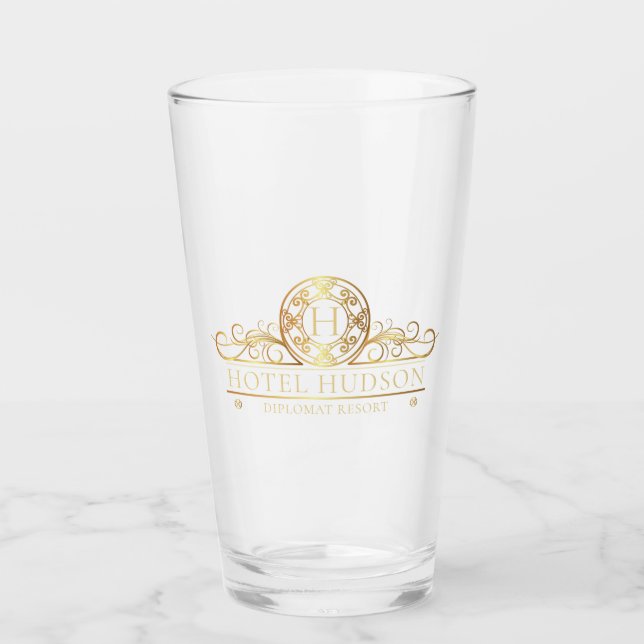 Copo De Pint Elegante Hotel Business Dourado (Frente)