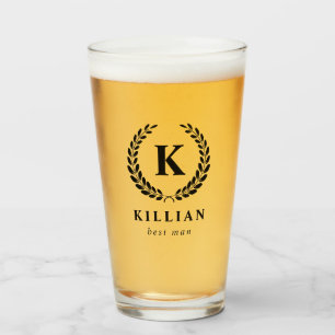 Copo De Pint Elegante Laurel Wreath Monograma - Melhor Homem