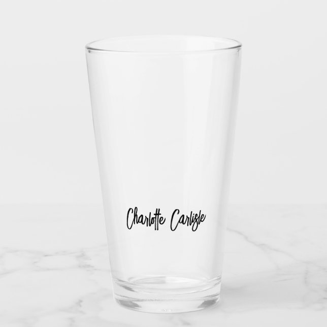 Copo De Pint Elegante Rótulo à Mão Moderno Personalizado (Frente)
