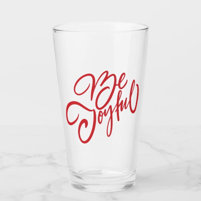 Copo De Pint Elegante Seja Joyful Holiday Design (Frente)