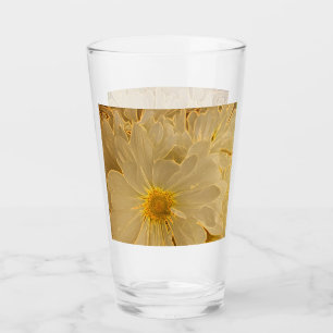 Copo De Pint Elegante White Abstrato Daisies