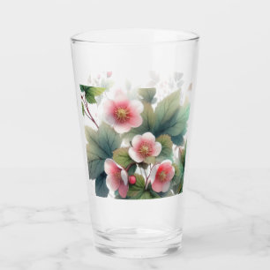 Copo De Pint Elegantes Flores de Cerejeira em aquarela