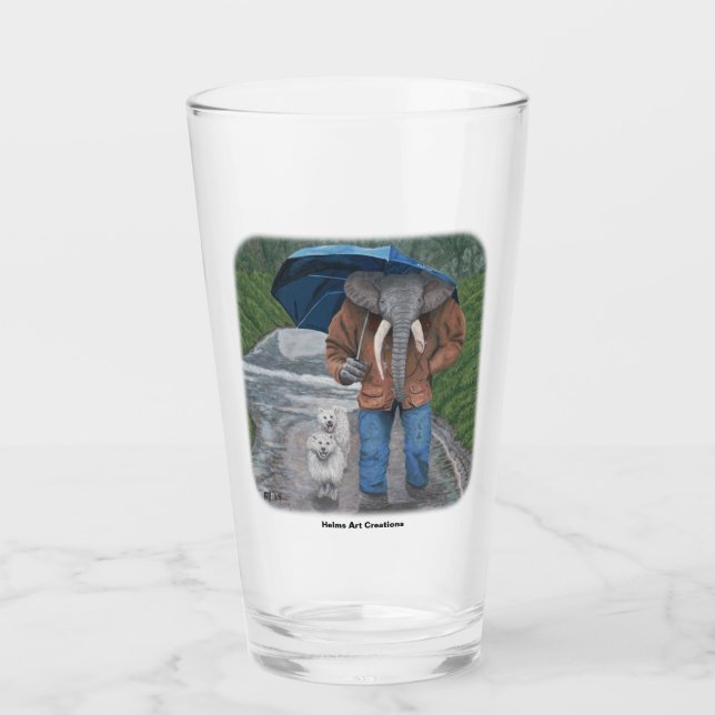 Copo De Pint Elephant Man Walking Dogs Fantasy Art Cup (Frente)