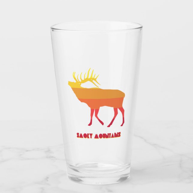Copo De Pint Elk de Montanhas do enfumaçado (Frente)