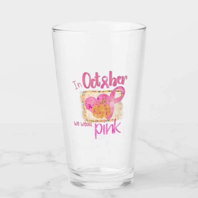 Copo De Pint Em outubro Vestimos Rosa (Frente)