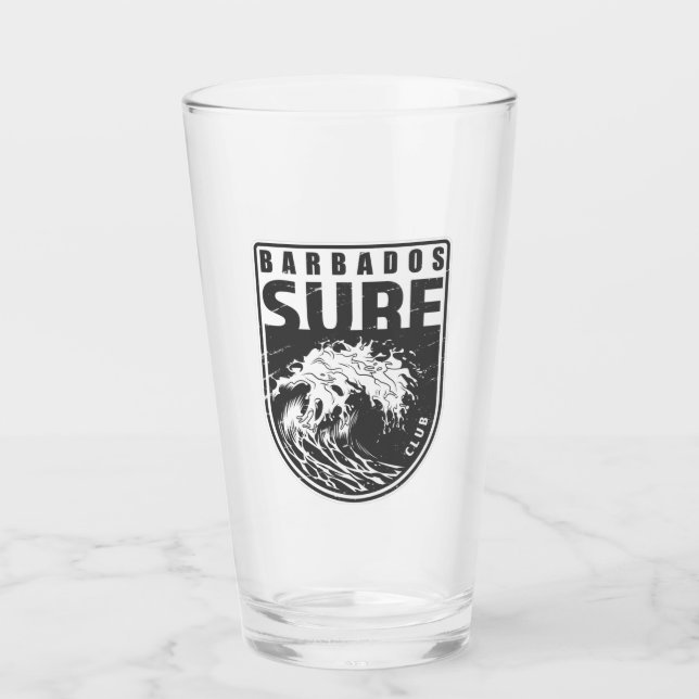 Copo De Pint Emblem do clube de Surf de Barbados (Frente)