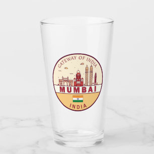 Copo De Pint Emblem Skyline Cidade de Bombaim Índia