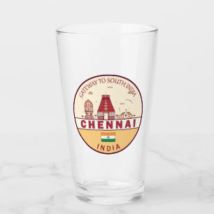 Copo De Pint Emblem Skyline Cidade de Chennai Índia