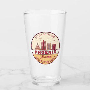 Copo De Pint Emblem Skyline da Cidade de Phoenix Arizona