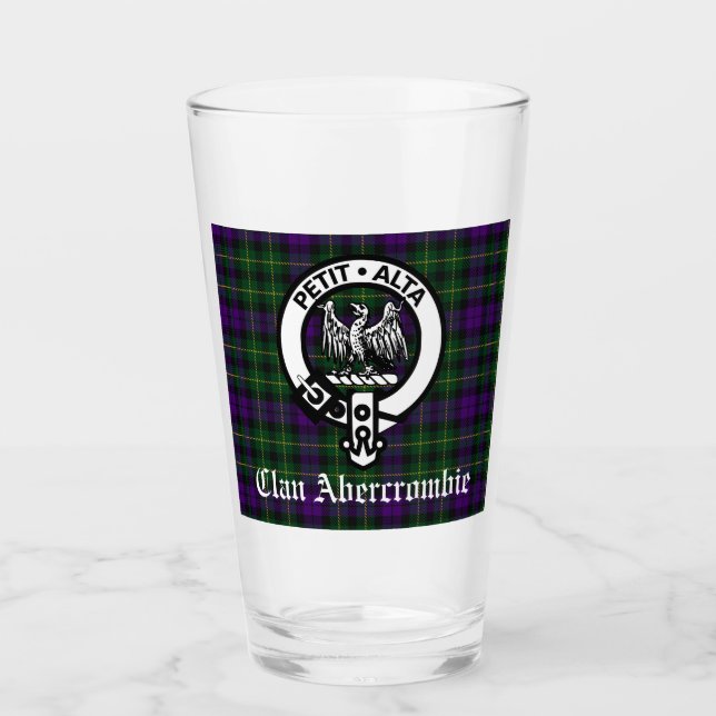 Copo De Pint Emblema da Crista do Clã Abercrombie & Tartan (Frente)