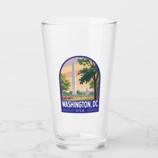 Copo De Pint Emblema de Arte de Viagem de Washington DC (Frente)