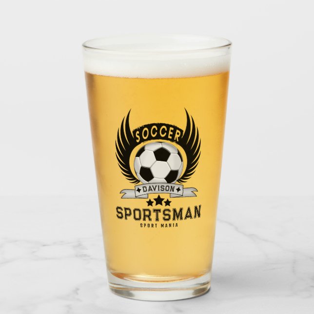 Copo De Pint Emblema de Futebol Personalizado com Bola e Asas (Frente (Preenchido))