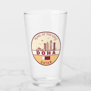 Copo De Pint Emblema de Skyline Cidade do Qatar de Doha
