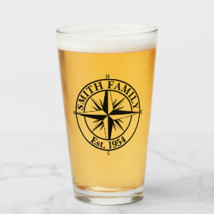 Copo De Pint emblema personalizável monograma estrela bússola