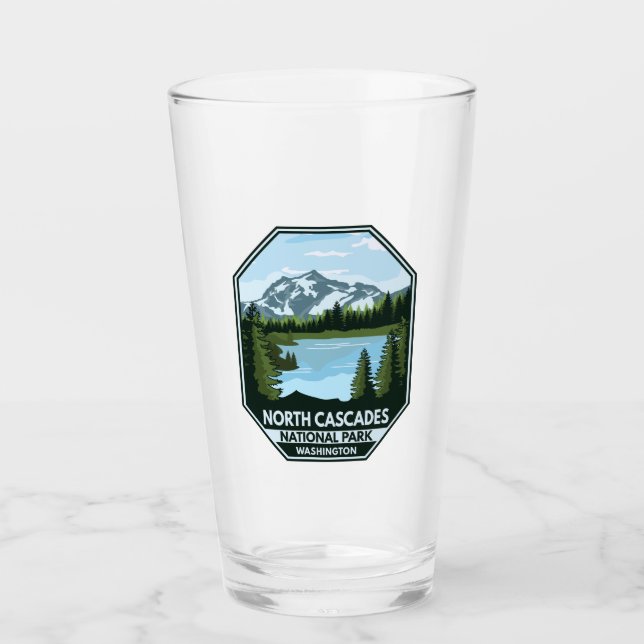 Copo De Pint Emblema Retroativo Mínimo do Parque Nacional de Ca (Frente)