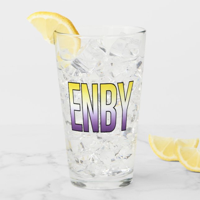 Copo De Pint ENBY - Não binário (Gelo frontal)