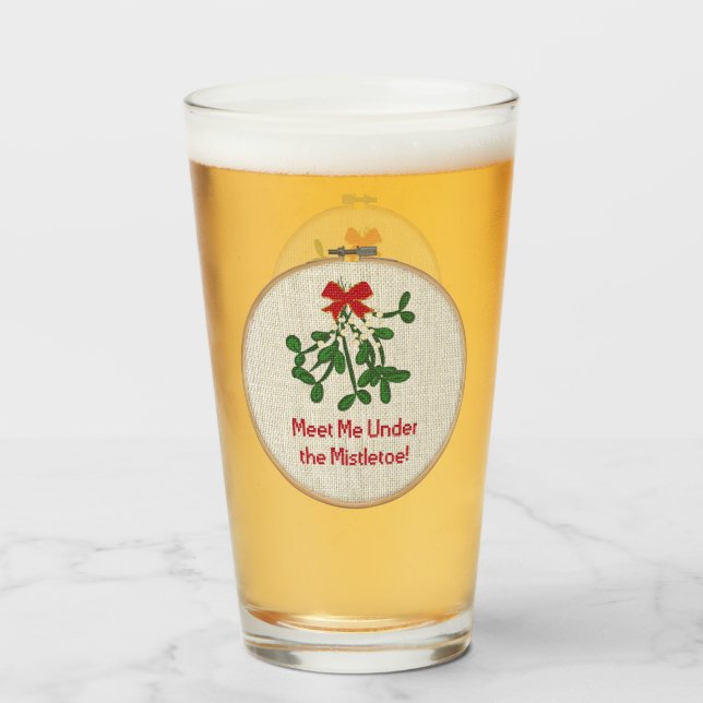 Copo De Pint Encontre-me sob o mistério | Natal (Frente (Preenchido))