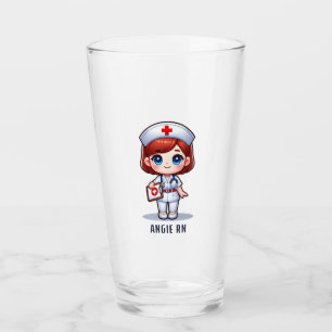 Copo De Pint Enfermeira de manga bonita com olhos azuis vermelh