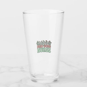 Copo De Pint Enfermeira Med Surg Design Vetorial Floral Vintage