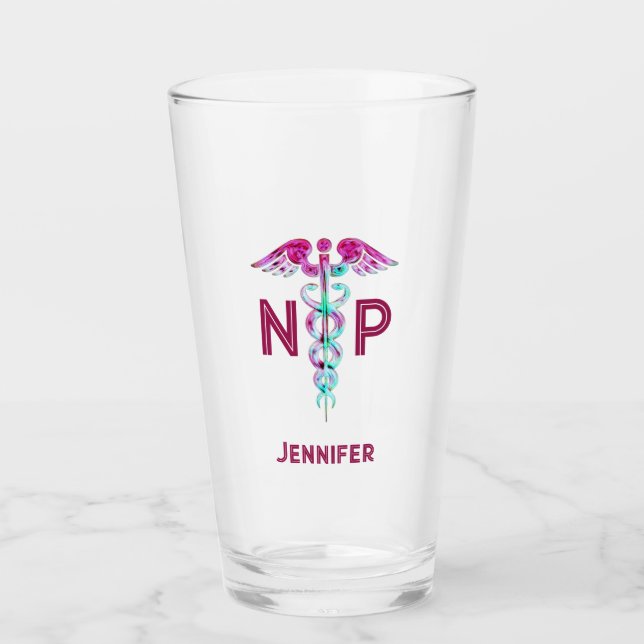 Copo De Pint Enfermeiro NP Pink Caduco Personalizado (Frente)