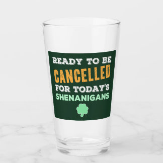 Copo De Pint Engraçado Bebendo Irlandês Shenanigans Cancelou Co