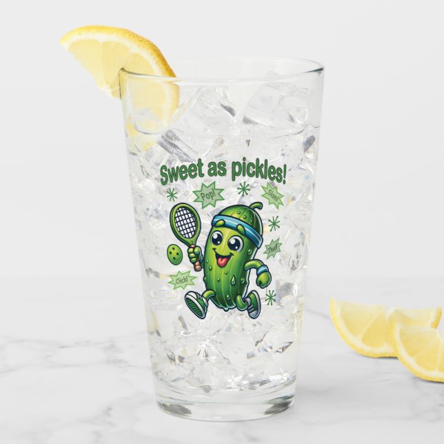 Copo De Pint Engraçado Fofo Doce como Picles Pickleball (Gelo frontal)
