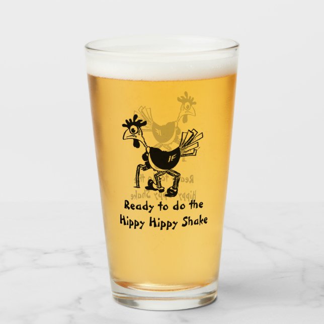 Copo De Pint Engraçado Hippy Hippy Shake (Frente (Preenchido))