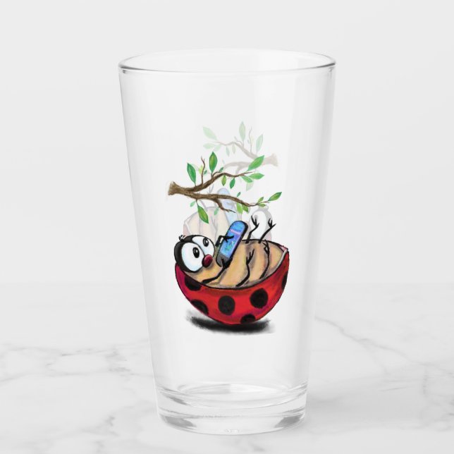 Copo De Pint Engraçado Ladybug Glass (Frente)