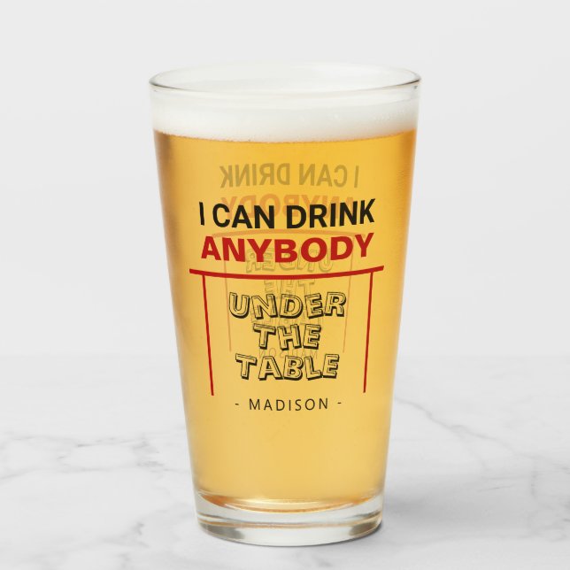 Copo De Pint Engraçado nome personalizado pint glass (Frente (Preenchido))