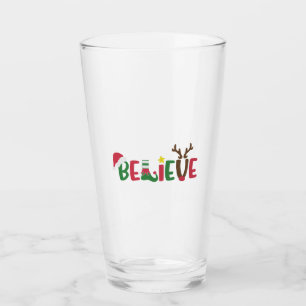 Copo De Pint Engraçado Papai Noel Que Acredita Que Neve Fala Na