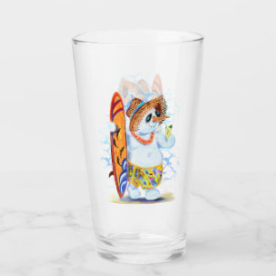 Copo De Pint Engraçado Summer Snowman Surfer bebe coquetel fre