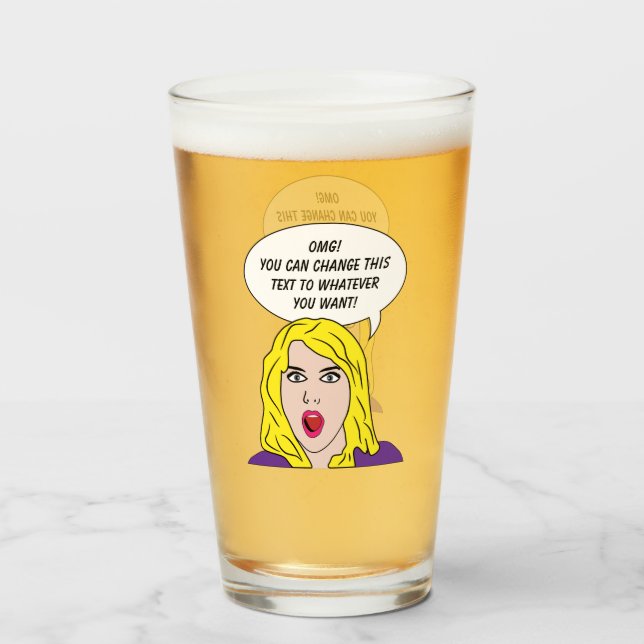 Copo De Pint ENGRAÇADO texto personalizado MULHERES RETRO (Traseira (Preenchido))