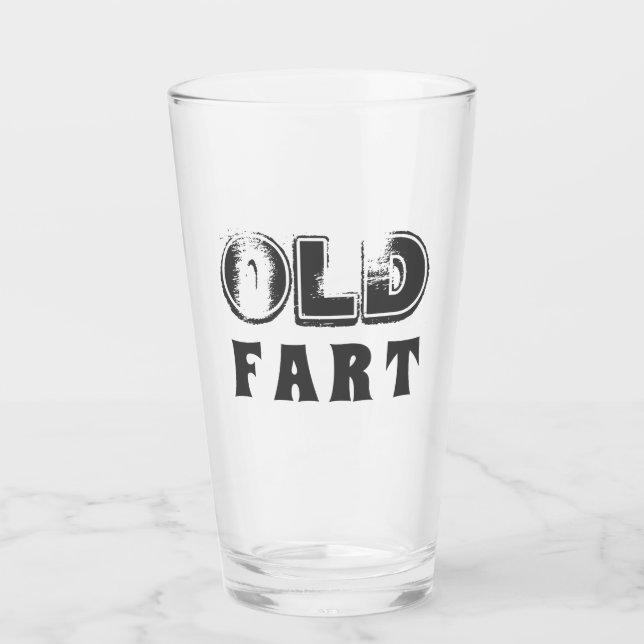 Copo De Pint Engraçado Velho Fart Birthday Typografia Beer (Frente)