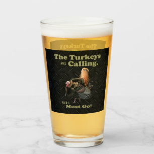Copo De Pint Engraçado Wild Turkey Caça Homens Negros