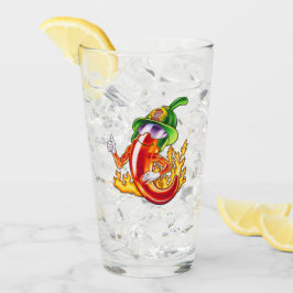 Copo De Pint Engraçados E Orgulhosos Chili Em Fogo Dá Mãos
