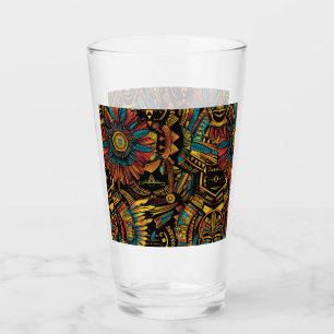 Copo De Pint Enigmático ceruliano "Aztec Dream" Art Glass Tumbl