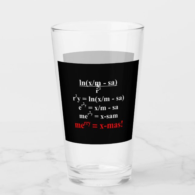 Copo De Pint Equação de Matemática Feliz Natal (Frente)