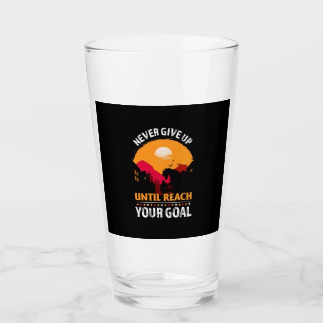 Copo De Pint Equestrian Gift | Never Give Up Until Reach (Frente)