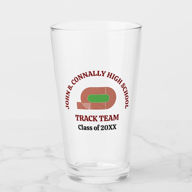 Copo De Pint Equipe de atletismo Maroon personalizada para corr (Frente)