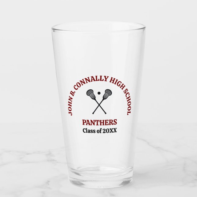 Copo De Pint Equipe de Lacrosse da Maroon High School Personali (Frente)