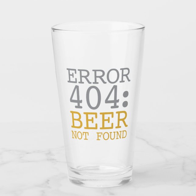 Copo De Pint Erro 404 Beer Não Encontrado (Frente)