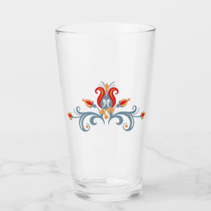 Copo De Pint Escandinávia Folk Art Velkommen Vidro do Bebendo